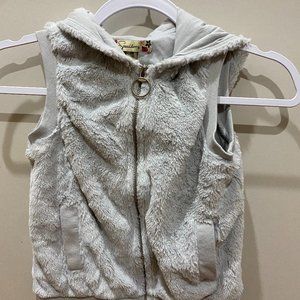 Faux fur silver vest